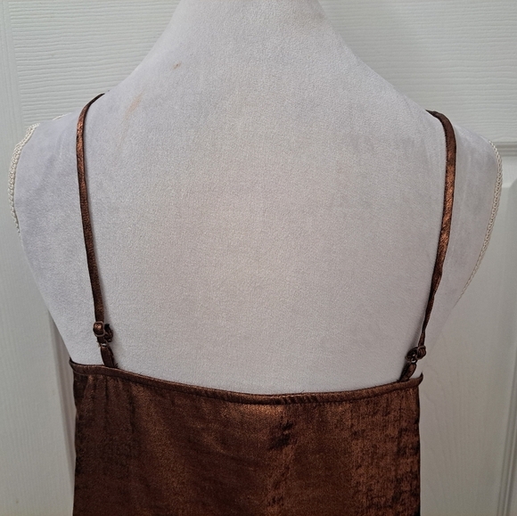 NWT Bronze Shimmering Slip Dress Size M - Picture 4 of 10